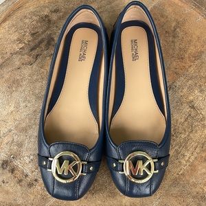 Michael Kors Lillie Leather Moccasin 7.5m Navy
